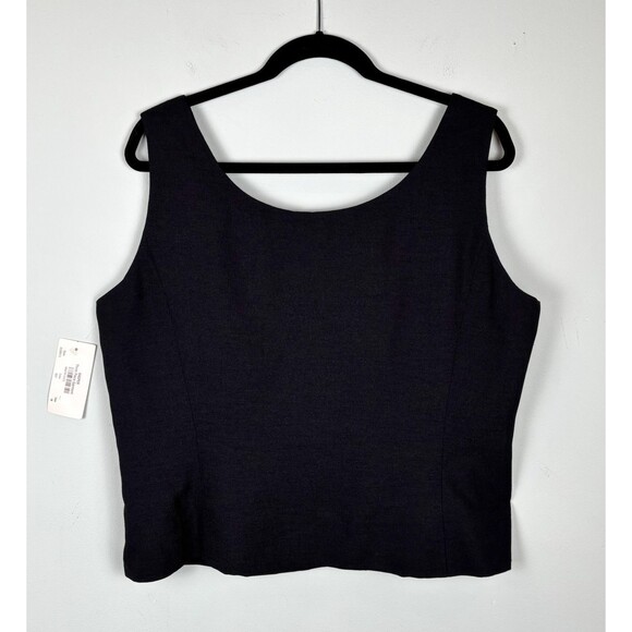 VTG NWOT Black Jacket Lace Tank 80s Kasper Academia Whimsey Goth Size 12 - Picture 7 of 9